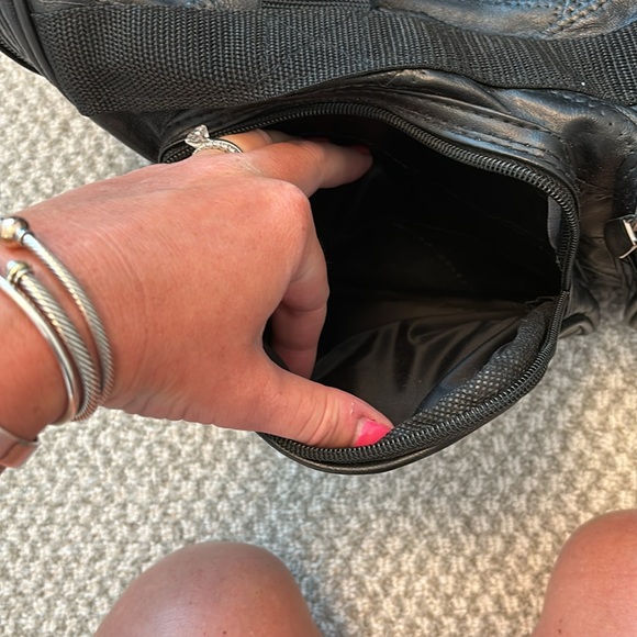 Black Leather Duffel Bag, USED ONCE!!! - Picture 10 of 14
